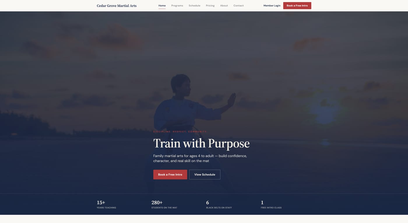 Dojo website template
