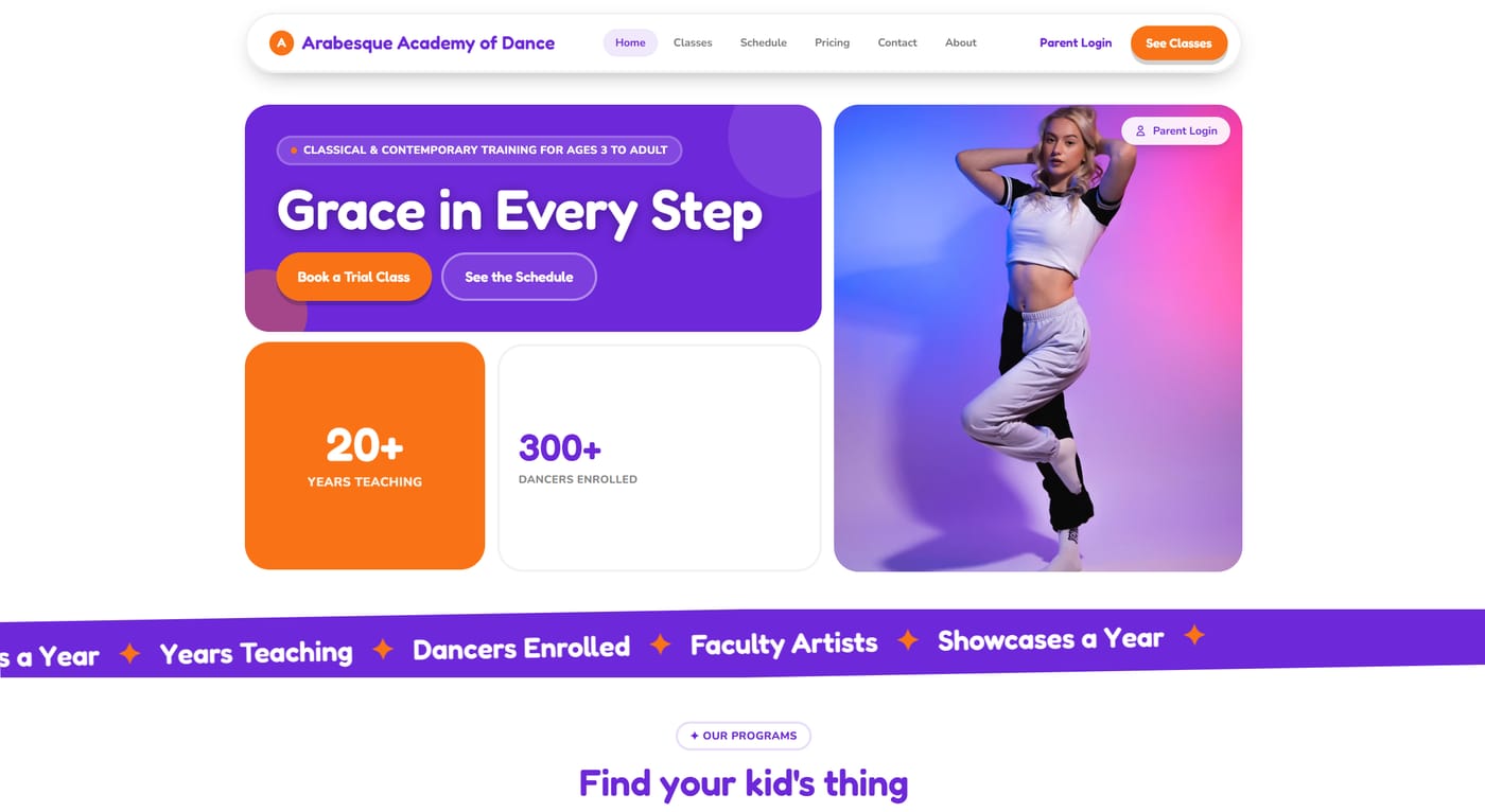 Juno website template
